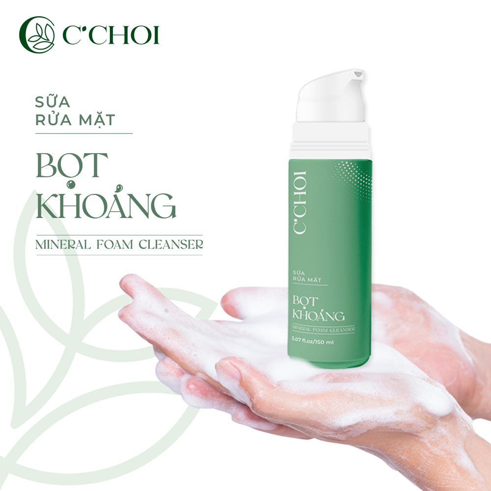 Sữa Rửa Mặt Bọt Khoáng Thiên Nhiên - Mỹ Phẩm Xanh C'CHOI - MINERAL FOAM CLEANSER 150ml