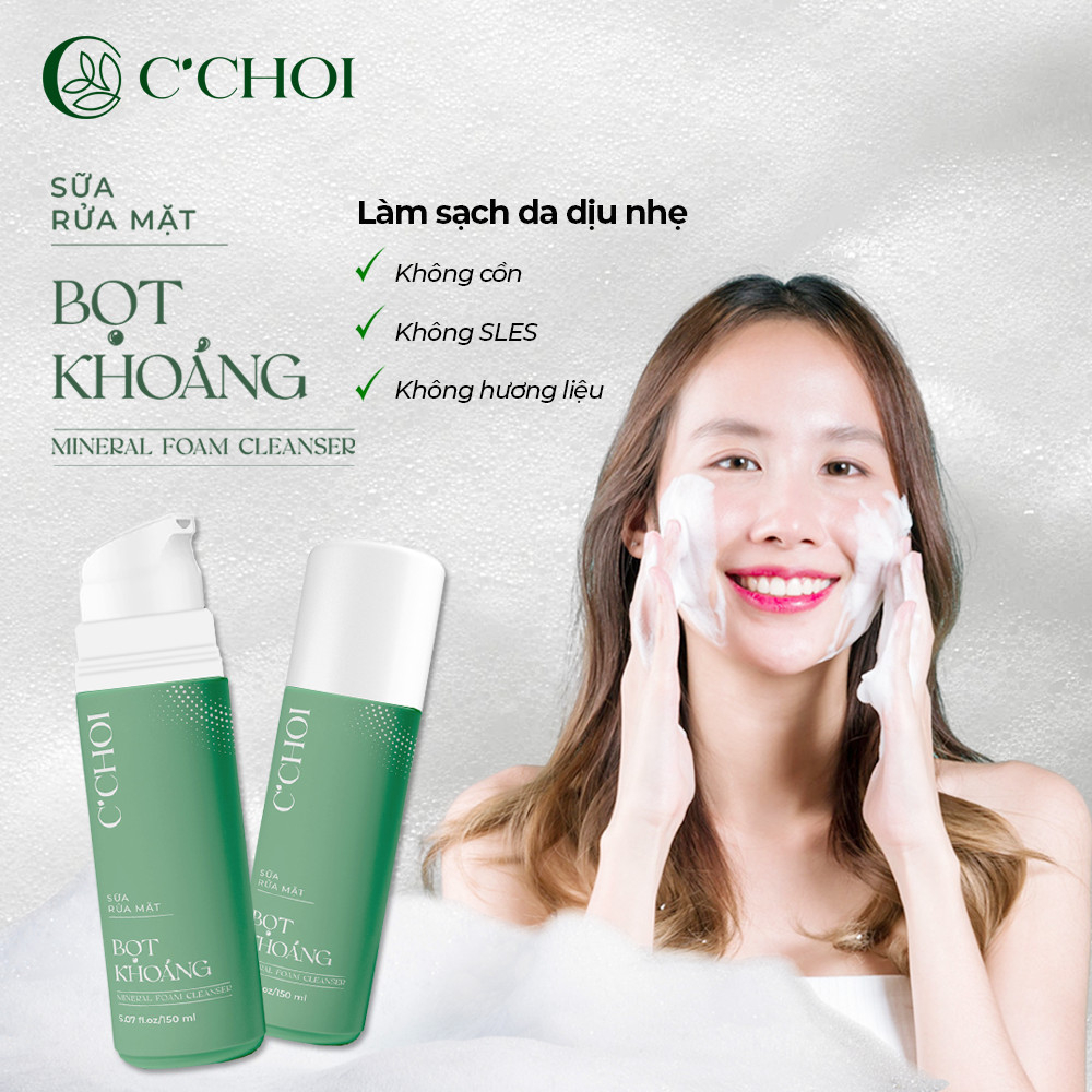 Sữa Rửa Mặt Bọt Khoáng Thiên Nhiên - Mỹ Phẩm Xanh C CHOI