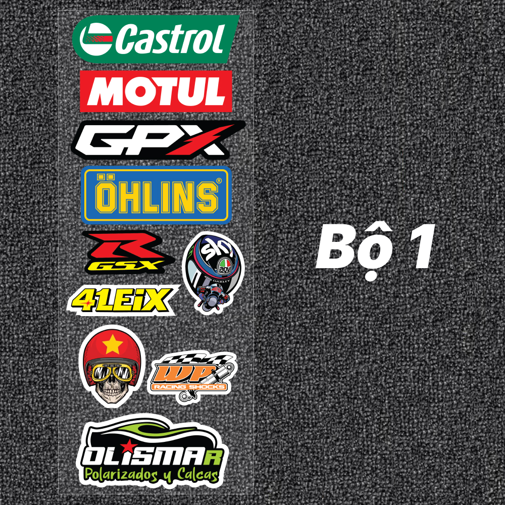 Bộ 10 Tem Dán Xe - Decal Dán Xe Máy - Team Xe Không Thấm Nước