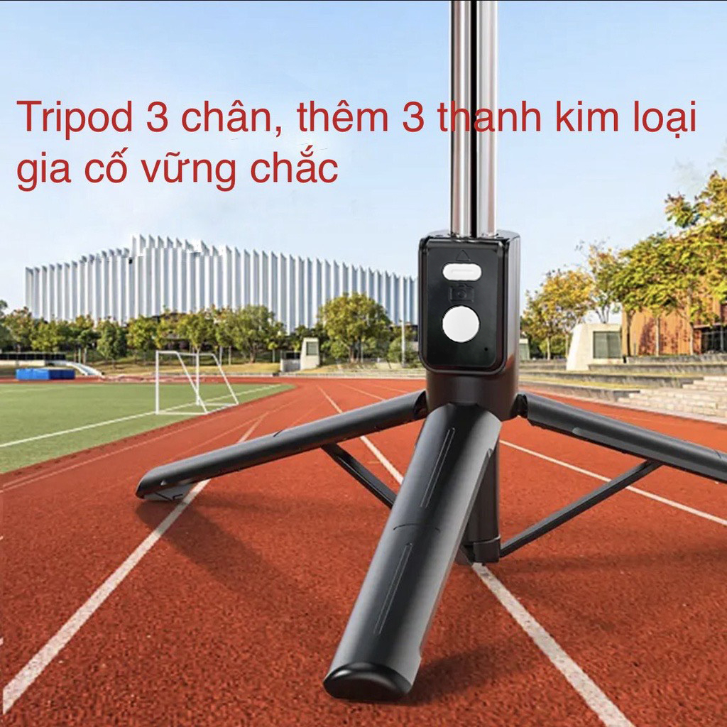 Gậy Chụp Ảnh Cao Cấp B11S, Kèm Đế Dựng Tripod, Tích Hợp Đèn Led, Điều Khiển Từ Xa - HiTech