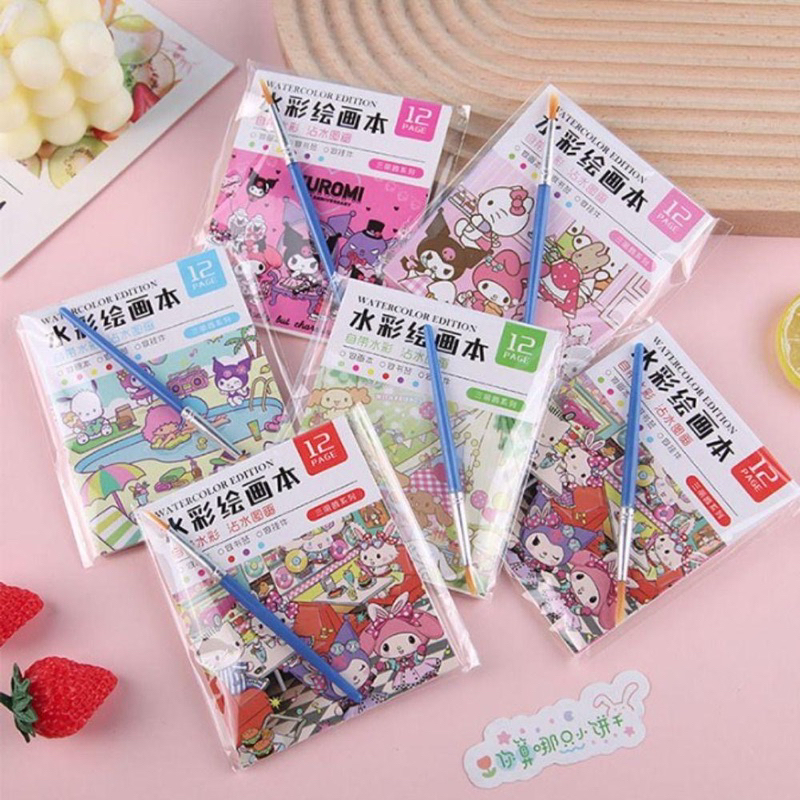Sổ tay tập tô cho bé 12 trang kèm màu + cọ