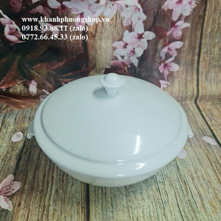 thố cơm sứ trắng Minh Long 20cm - thố cơm sứ trắng Minh Long