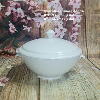 thố cơm sứ trắng Minh Long 20cm - thố cơm sứ trắng Minh Long