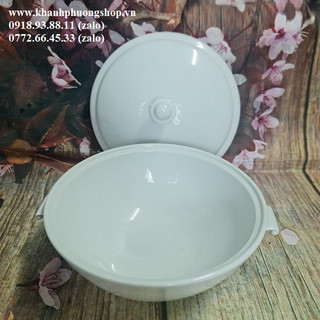 thố cơm sứ trắng Minh Long 20cm - thố cơm sứ trắng Minh Long
