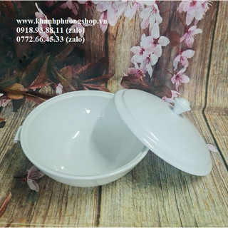 thố cơm sứ trắng Minh Long 20cm - thố cơm sứ trắng Minh Long