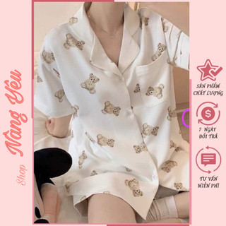 Bộ Pyjama nữ cộc tay, Bộ đồ mặc ở nhà mát mẻ - Shop Nàng Yêu