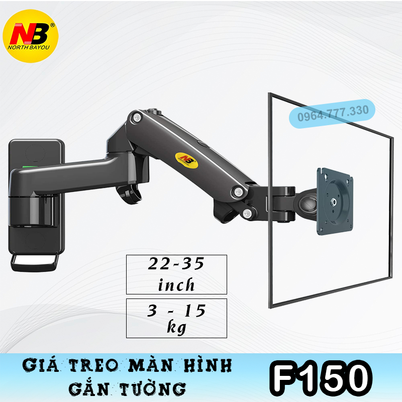 F150 / Giá Treo Màn hình TIVI gắn tường/ Arm màn hình gắn tường/ GIÁ TREO NÂNG HẠ TIVI