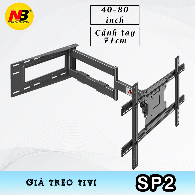 SP2 Khung Treo Tivi Xoay Vuông Góc – [Tivi 40 - 80 Inch] [Xoay 90 Độ với tường TV 50 inchs]- NorthBayou