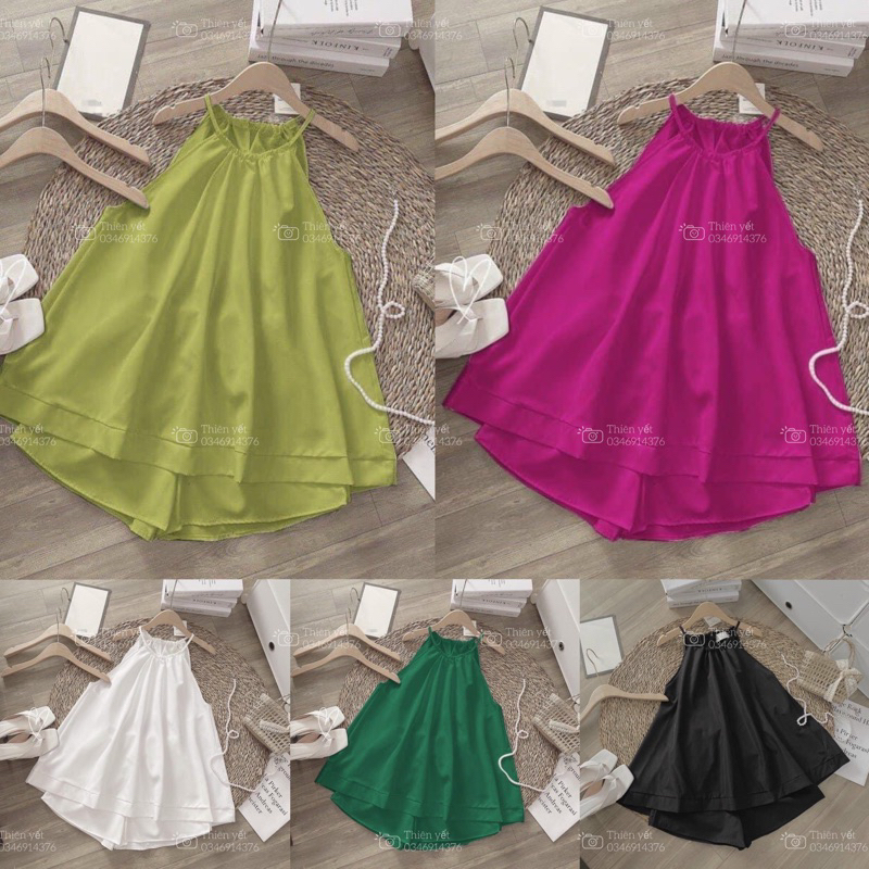 SÉT bộ áo yếm + quần đùi short ngắn NHIỀU MÀU UN nữ - Thiên Yết