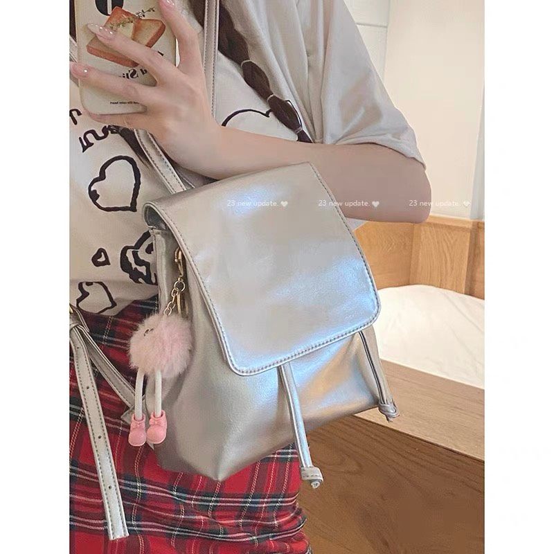 Ba lô dây rút da mềm phong cách Hàn Quốc 2023