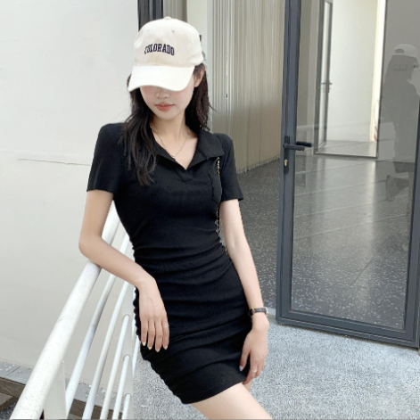 Váy Đầm Body cổ Polo, có Bigsize chất thun tăm gân kiểu dáng sexy, gợi cảm | BigBuy360 - bigbuy360.vn