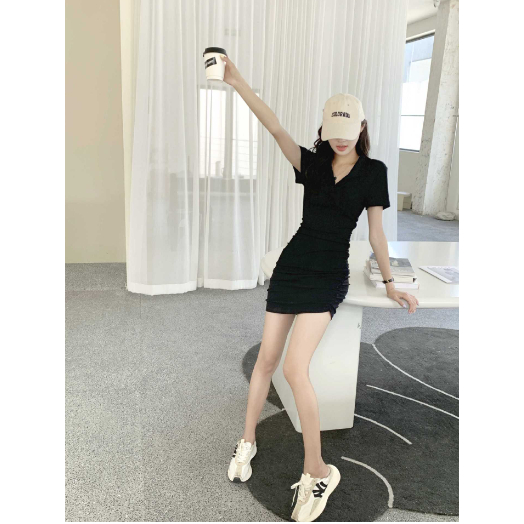 Váy Đầm Body cổ Polo, có Bigsize chất thun tăm gân kiểu dáng sexy, gợi cảm | BigBuy360 - bigbuy360.vn