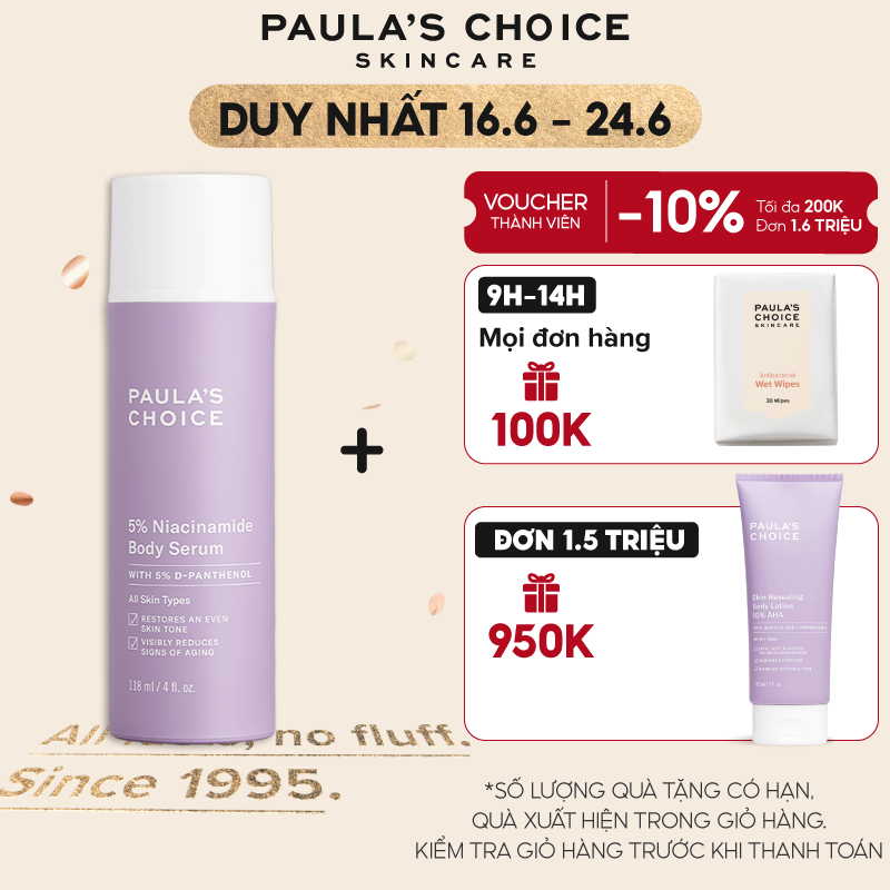 Tinh chất làm sáng và phục hồi da cơ thể Paula’s Choice 5% Niacinamide Body Serum 118ml 5810