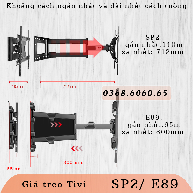 E89 Khung Treo Tivi Xoay Vuông Góc - Giá Treo Tivi –  - Ergotek #DY658 #Sp2