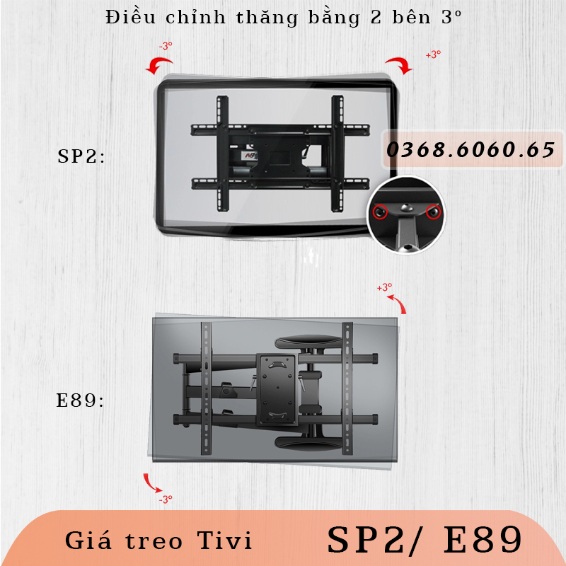 E89 Khung Treo Tivi Xoay Vuông Góc - Giá Treo Tivi –  - Ergotek #DY658 #Sp2