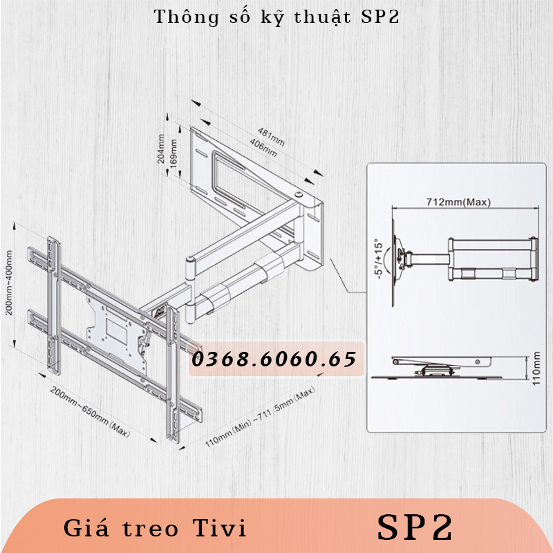 E89 Khung Treo Tivi Xoay Vuông Góc - Giá Treo Tivi –  - Ergotek #DY658 #Sp2