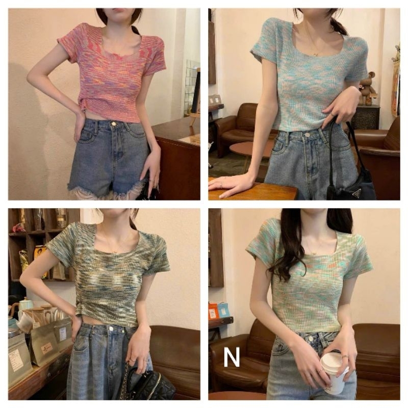 Áo len loang cổ vuông hàng QC