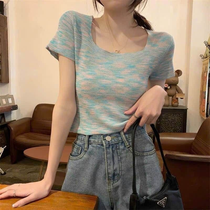 Áo len loang cổ vuông hàng QC