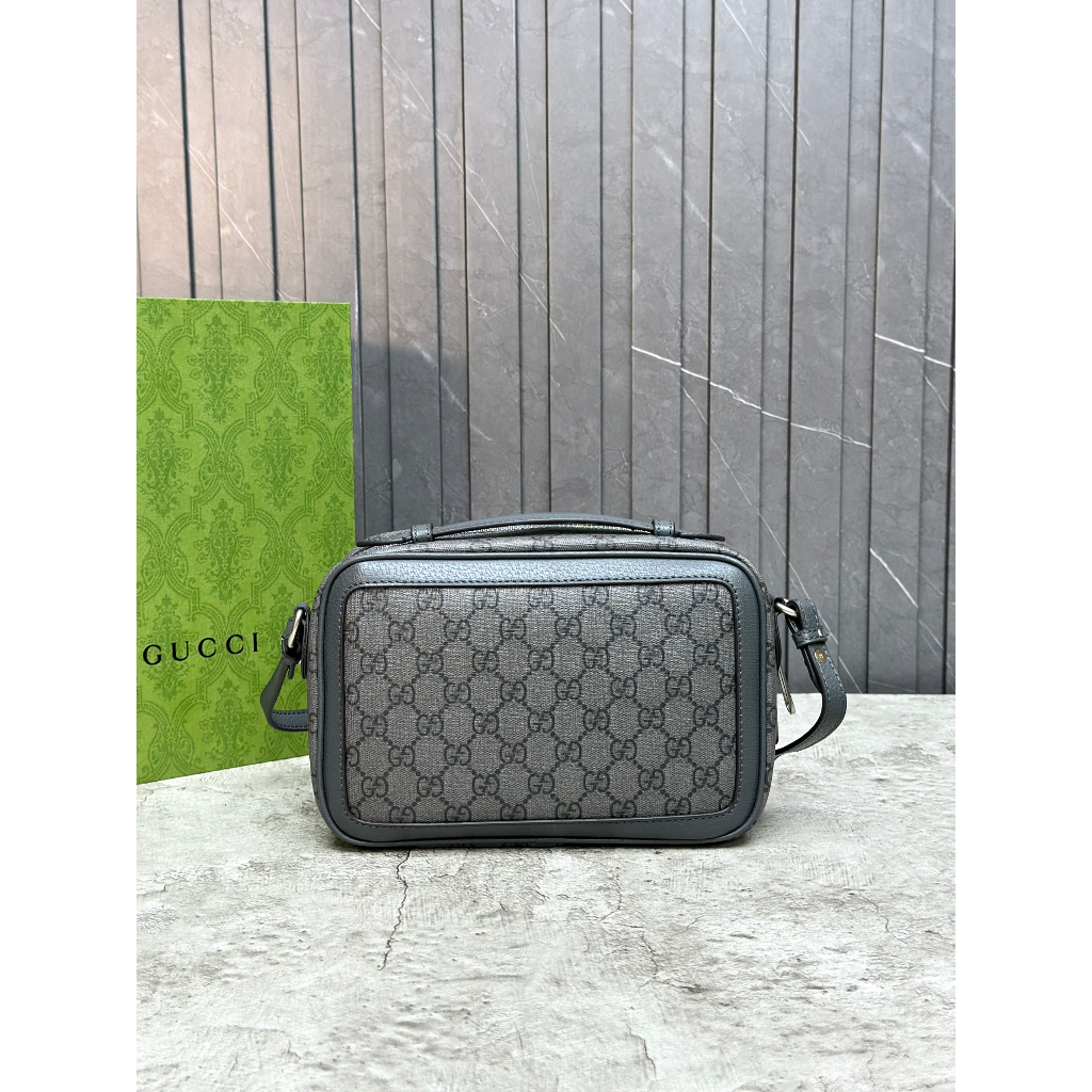 Túi đeo chéo, cầm tay Gucci Xám Xanh họa tiết monogram logo GG fullbox bill thẻ LA on web