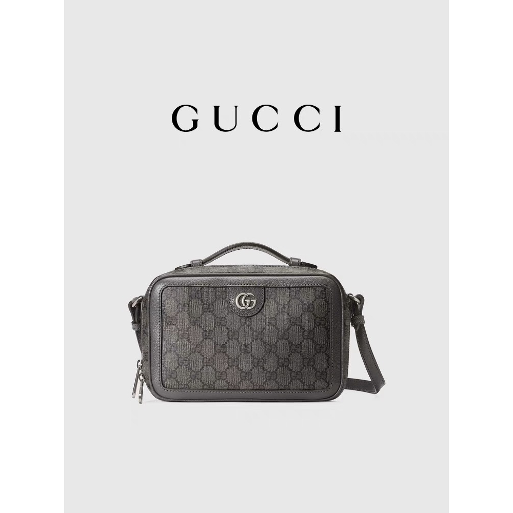 Túi đeo chéo, cầm tay Gucci Xám Xanh họa tiết monogram logo GG fullbox bill thẻ LA on web
