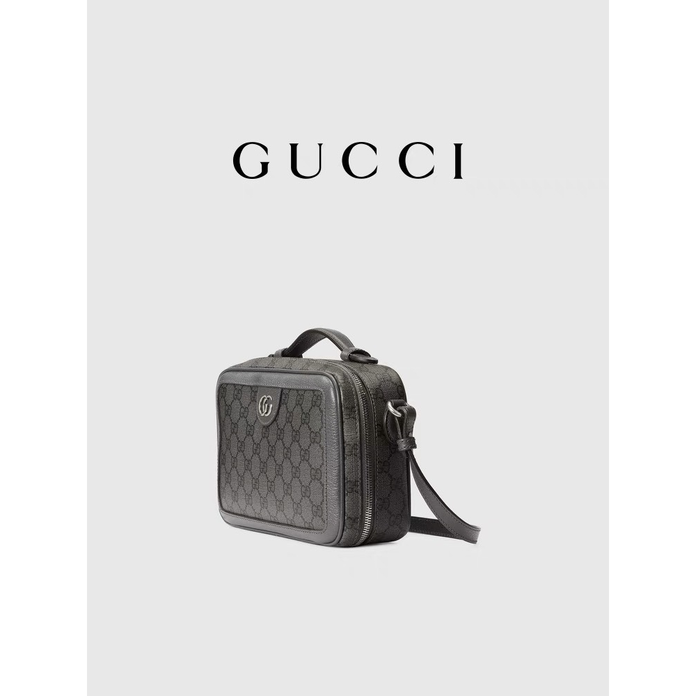 Túi đeo chéo, cầm tay Gucci Xám Xanh họa tiết monogram logo GG fullbox bill thẻ LA on web