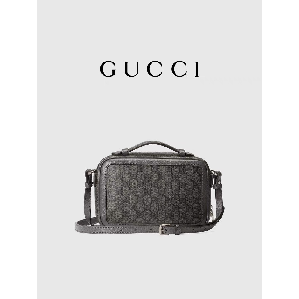 Túi đeo chéo, cầm tay Gucci Xám Xanh họa tiết monogram logo GG fullbox bill thẻ LA on web