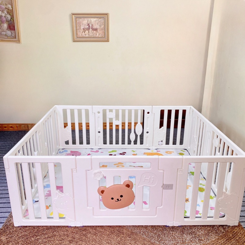 Quây cũi cho bé, cũi nhựa gấu ngủ cung trăng kích thước 1m8x1m5