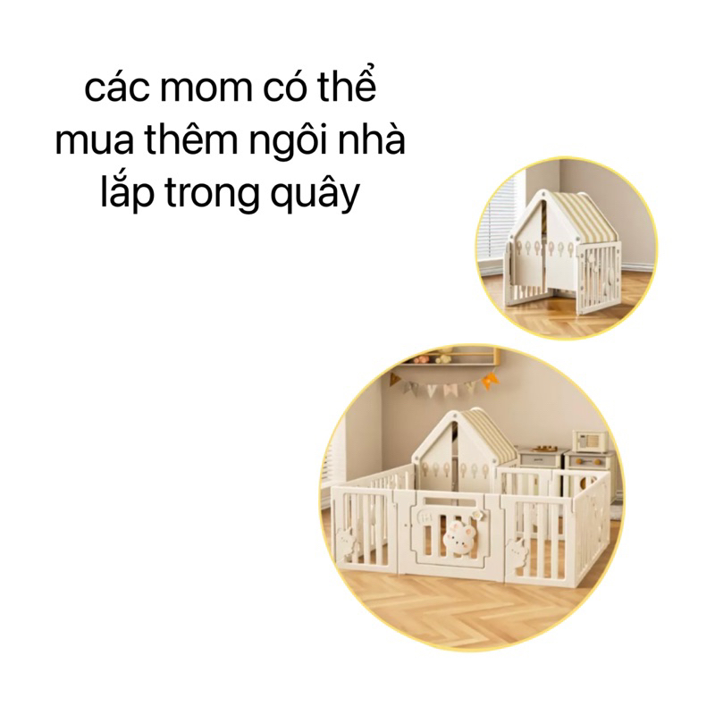 Quây cũi cho bé, cũi nhựa gấu ngủ cung trăng kích thước 1m8x1m5