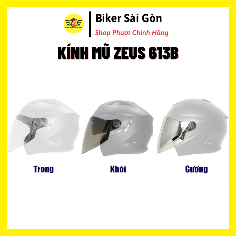 KÍNH THAY THẾ CHO MŨ 3/4 ZEUS 205 và ZEUS 613B - Biker Sài Gòn (SẢN PHẨM KHÔNG BAO GỒM NÓN)