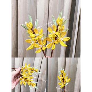 Một đôi hoa cài tóc,hoa cài cuốn chỉ,triền hoa cổ trang ,hầu đồng m01