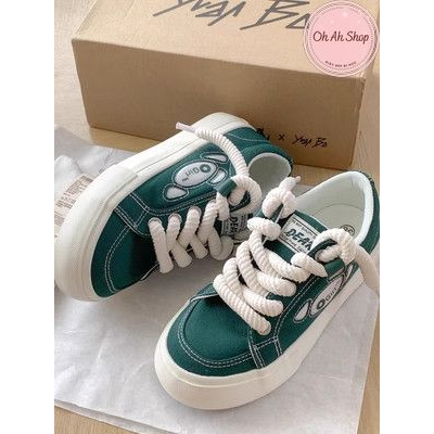 🍓  Giày Nữ Đi Học Giày Vải Canvas O'girl Đen Trắng Hàng Loại 1