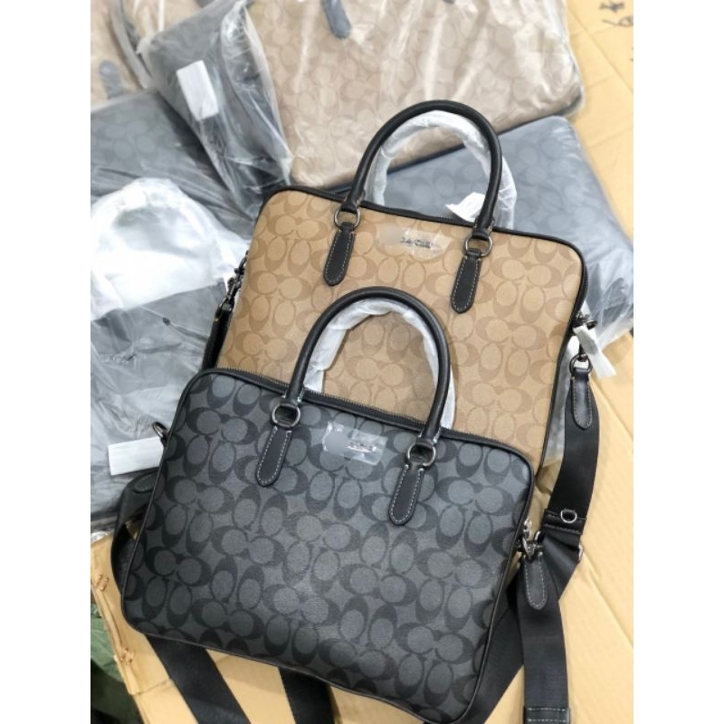 Túi công sở COACH Liam Compact Brief In Signature Canvas