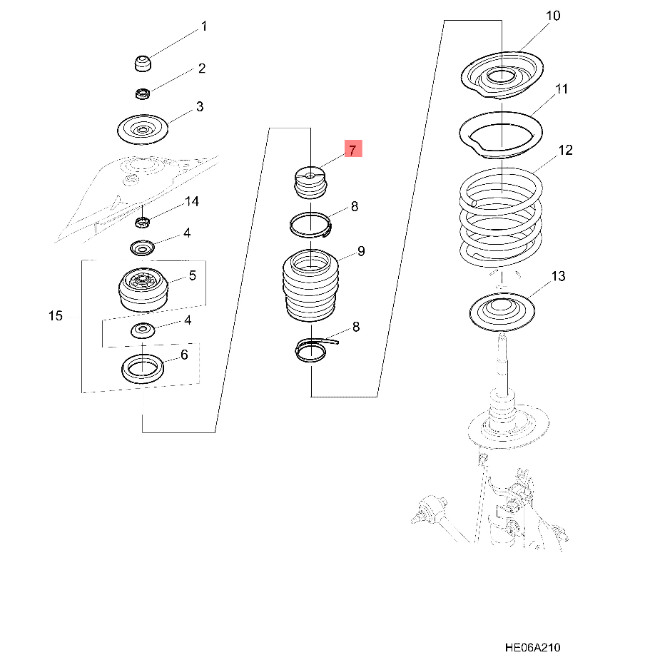 Cao su tăm bông phuộc/nhún giảm xóc trước DEAWOO/CHERVROLET NUBIRA, LACETTI, CRUZE... Hàng GM Chính hãng 90125889