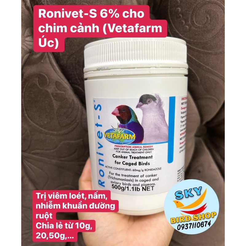 RONIVET - S 6% cho chim cảnh hủ lẻ Vetafarm Úc