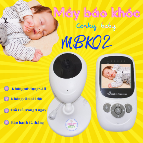 Máy Báo Khóc Baby Monitor Màn Hình 2.4 In Không Wifi, Camera Giám Sát Trẻ Em Siêu Nét mbk02