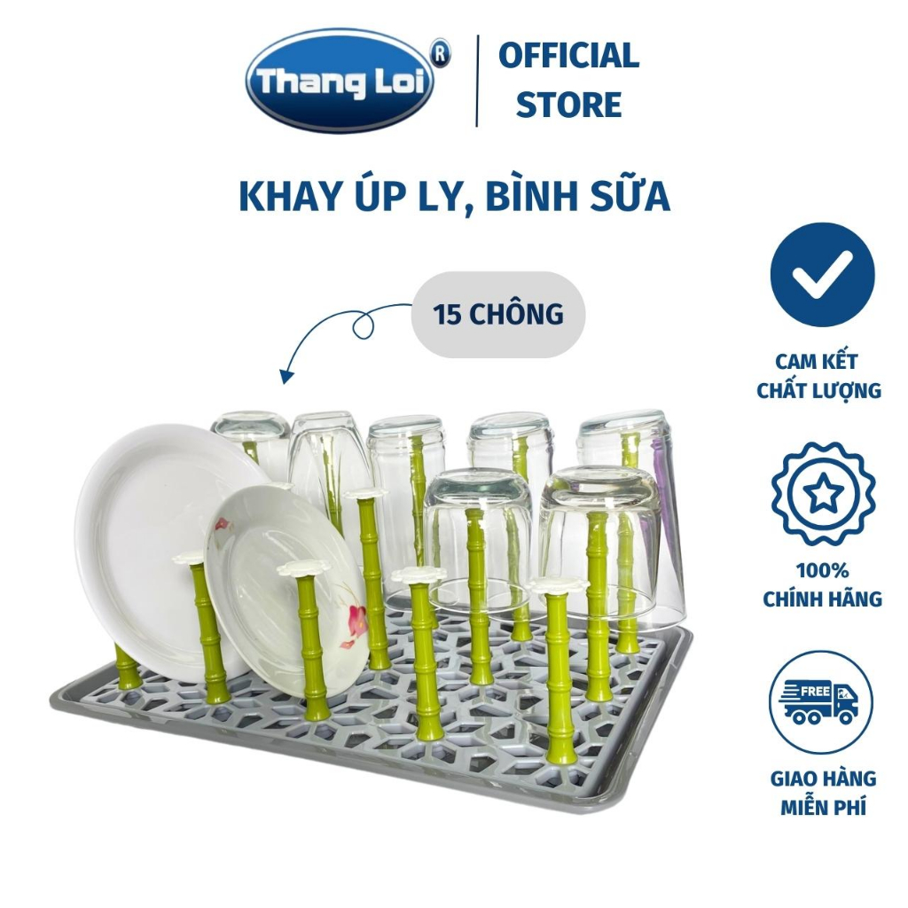 Khay úp ly Nhựa Thắng Lợi kích thước dài 40.7 rộng 27.8 x cao18.5 cm