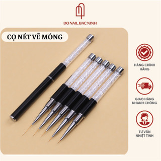 Cọ nét cán đá vẽ móng, nét cọ siêu mảnh đủ 3 size 7mm, 9mm, 11mm - có đầu bịt bảo vệ đầu cọ