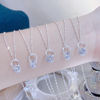 Dây chuyền kèm mặt đính đá bạc ta