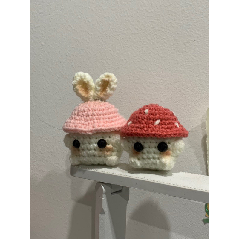 Thú nhồi bông đội mũ thỏ, ếch, dâu đáng yêu cute phô mai con bò khóc hehehee