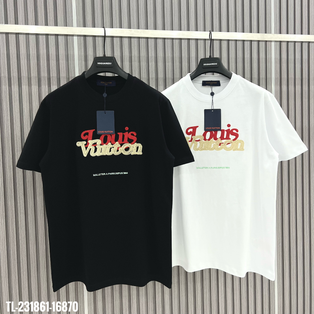 🔥Hot🔥Áo thun LV thêu chữ thiết kế hot trend Nam nữ New 2023