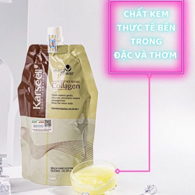 Kem Ủ Tóc Collagen Karseell 500ML , Dầu hấp tóc Hấp lụa Collagen