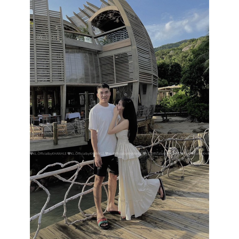 Set thô hàn áo 2 dây mix chân váy dài Khánh Lê