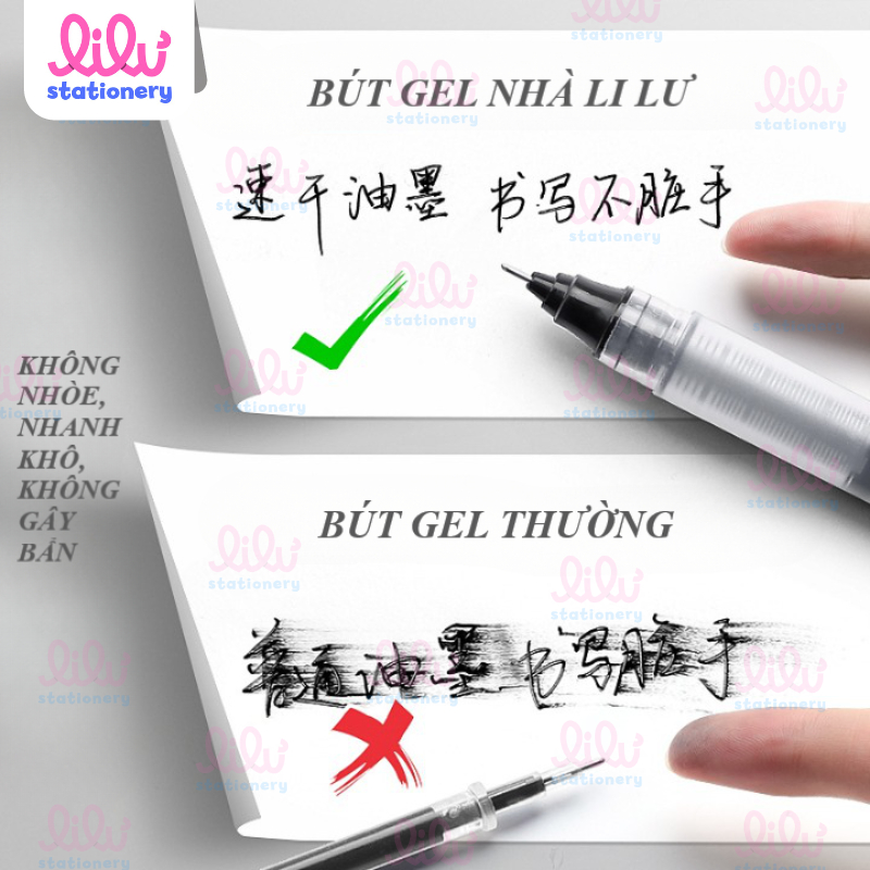 Bút bi nước mực gel nhanh khô ngòi 0.5mm dùng cho học sinh văn phòng