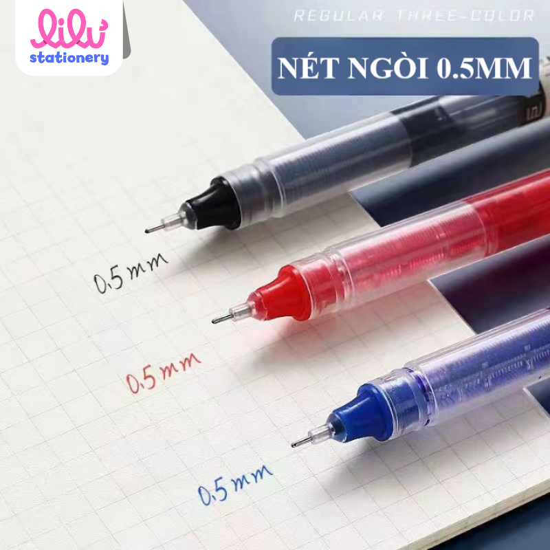 Bút bi nước mực gel nhanh khô ngòi 0.5mm dùng cho học sinh văn phòng
