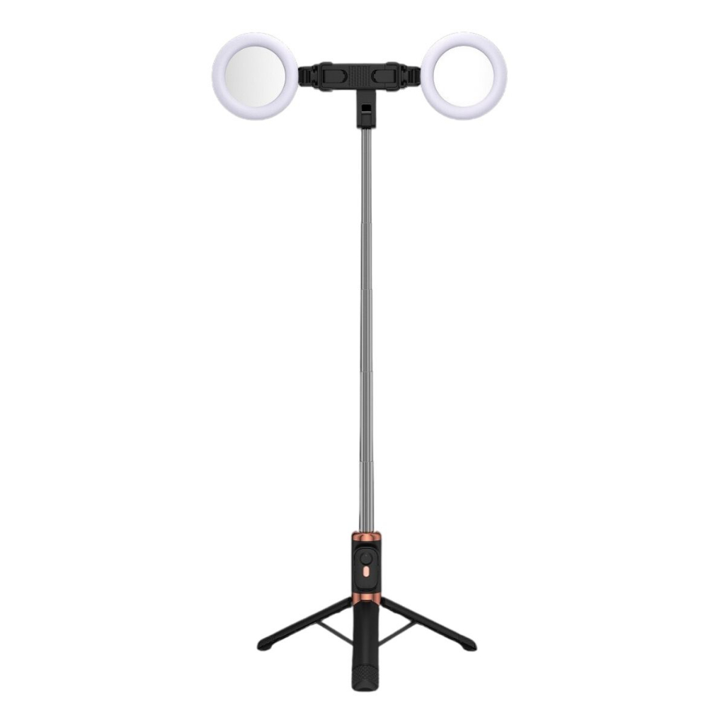 Gậy chụp ảnh 3 chân có 2 đèn LED trợ sáng, Chụp hình từ xa bluetooth kéo dài 170cm, Bảo Hành 6 Tháng