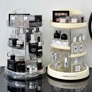Kệ mỹ phẩm Acrylic đựng đồ trang điểm, dưỡng da xoay 360 độ nhiều ngăn