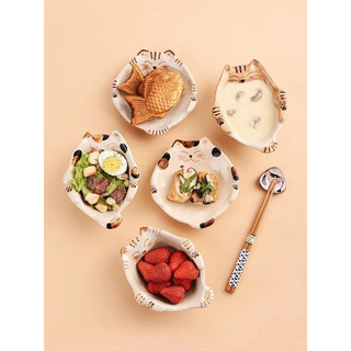 Bát Đĩa sứ ăn cơm hình con Mèo dễ thương (order)