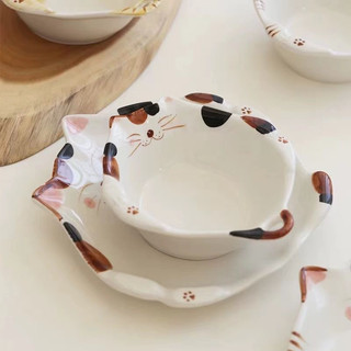 Bát Đĩa sứ ăn cơm hình con Mèo dễ thương (order)