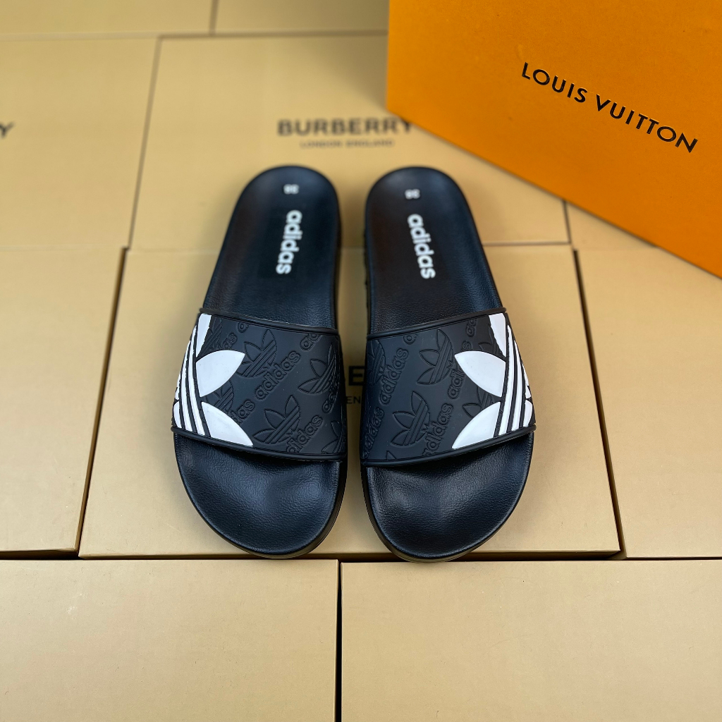 Dép nam adidas Mẫu mới nhất Hot 2023, Dép adidas 3 lá đế cao su non Form dáng thể thao, Dễ phối đồ