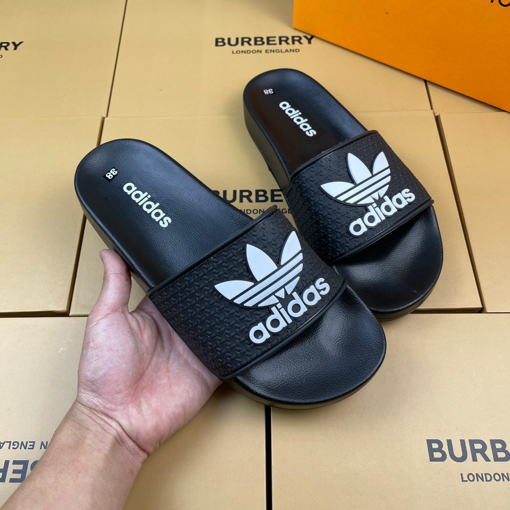 Dép nam adidas Mẫu mới nhất Hot 2023, Dép adidas 3 lá đế cao su non Form dáng thể thao, Dễ phối đồ